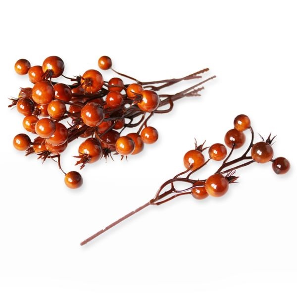 Jeřabiny přízdoba 6ks 16cm oranžová